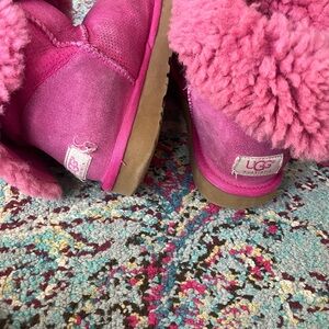 UGG Vibrant Pink Boots with Fluffy Lining